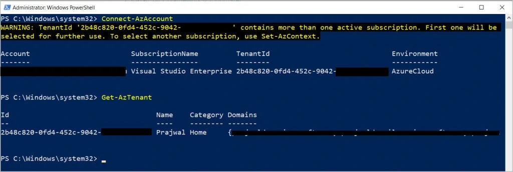 Find Azure Tenant ID with PowerShell