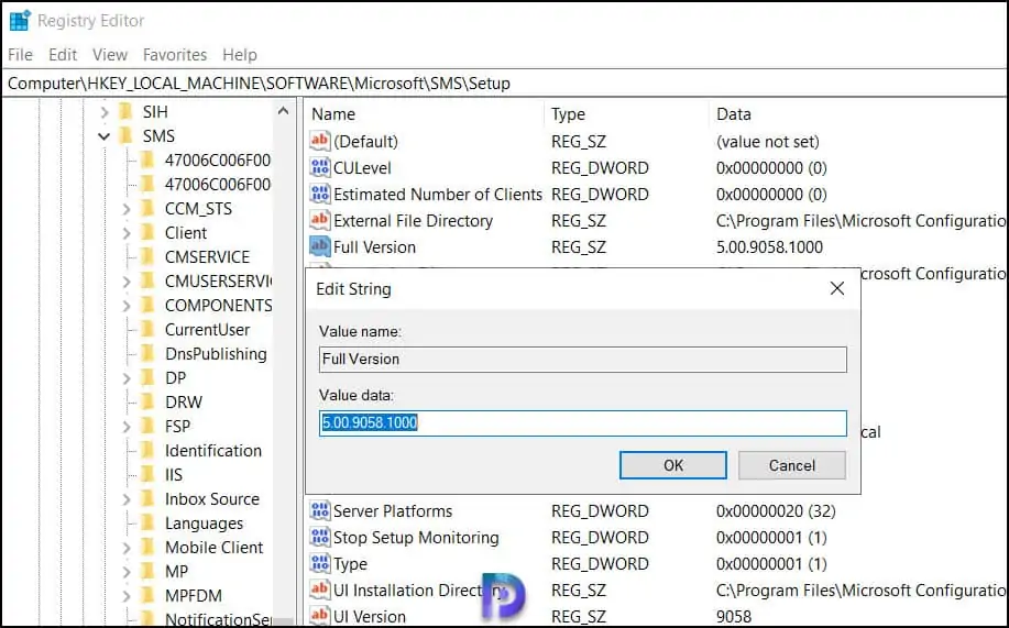 Find SCCM Full version from Registry