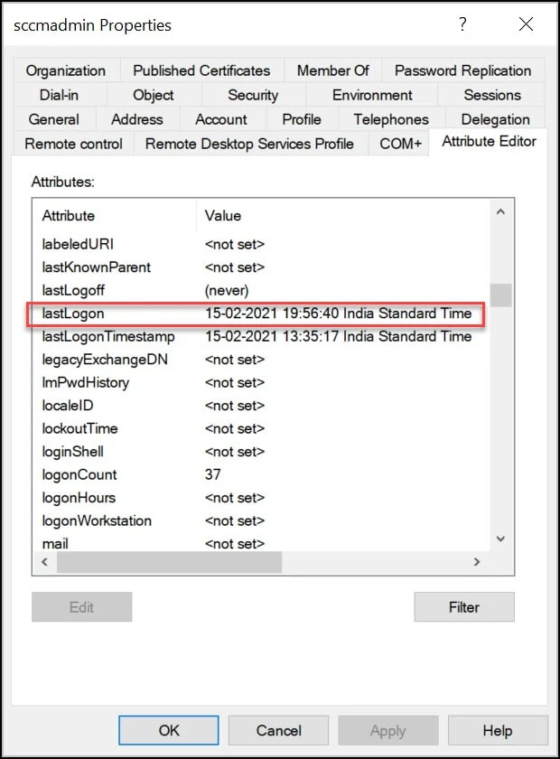 Find User Last logon time using Active Directory