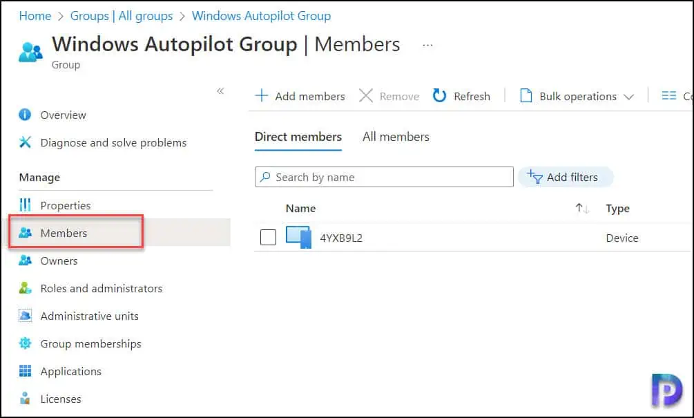 Check AAD Group | Autopilot Profile Status Shows Not Assigned