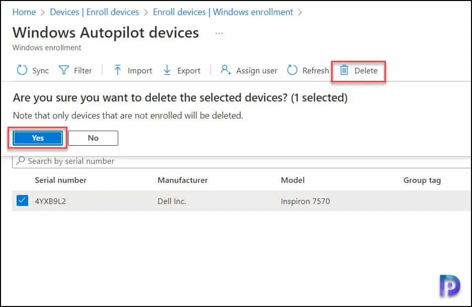 Delete and Re-import the device | Autopilot Profile Status is Stuck Assigning Not Assigned