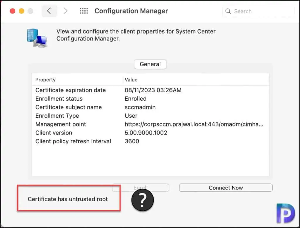 Certificate has Untrusted Root