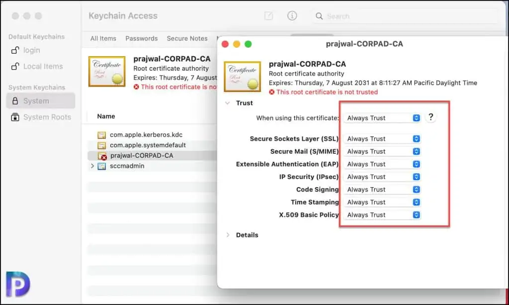 Fix Certificate has Untrusted Root