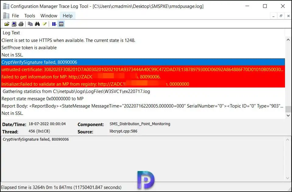 Review SMSDPUsage Log File