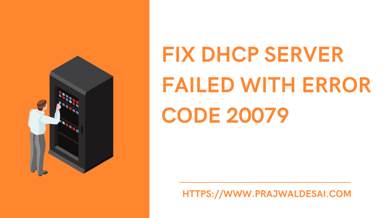 Fix DHCP Server Failed with Error Code 20079