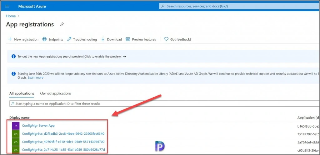 Delete Azure Portal App Registrations