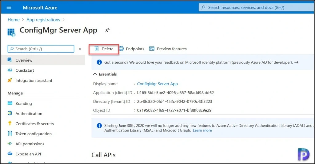 Delete App Registrations