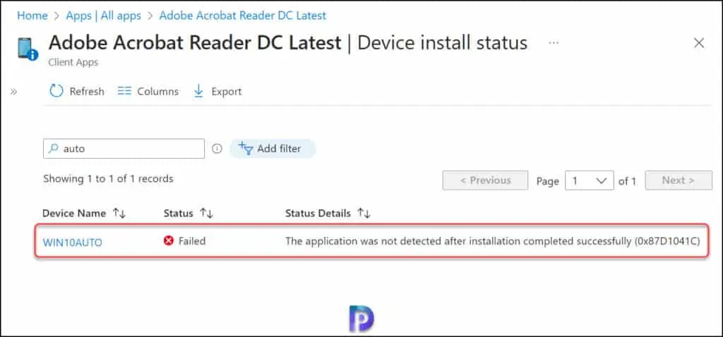 The application was not detected after installation completed successfully (0x87D1041C)