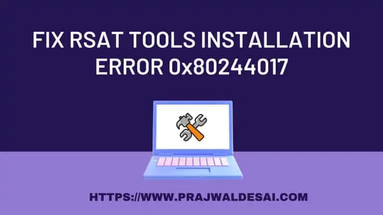 Easy Fix RSAT Installation Error 0x80244017