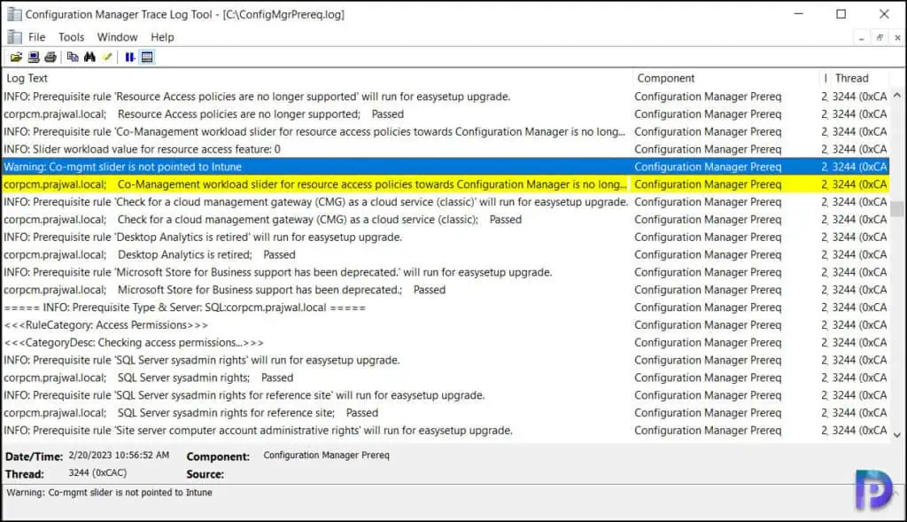 SCCM Co-Mgmt slider is not pointed to Intune