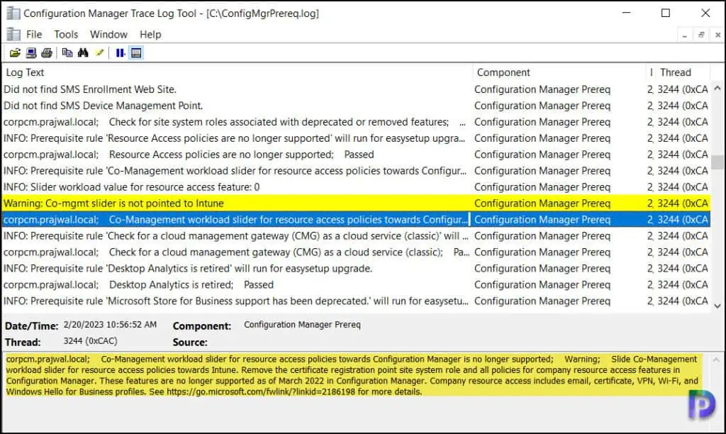 Co-Management workload slider for resource access policies towards Configuration Manager is no longer supported