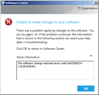 Fix SCCM Software Center Error 0x87D00324