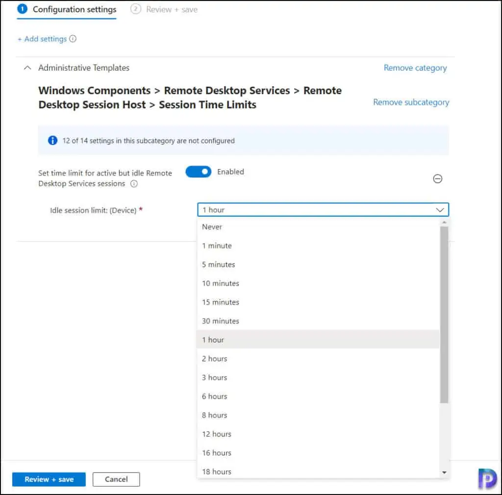 Review Idle Session Limits for Cloud PCs