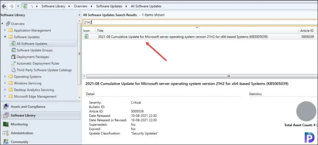 Enable Server 2022 product updates in SCCM