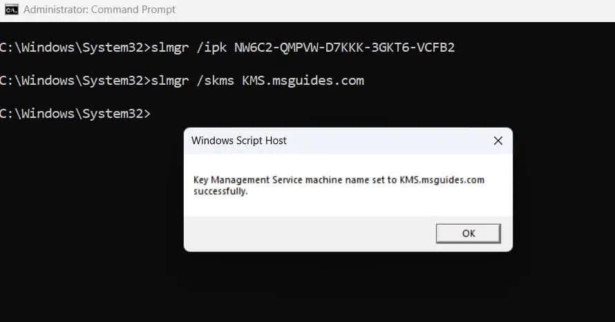 Activate Windows 11 using KMS Keys