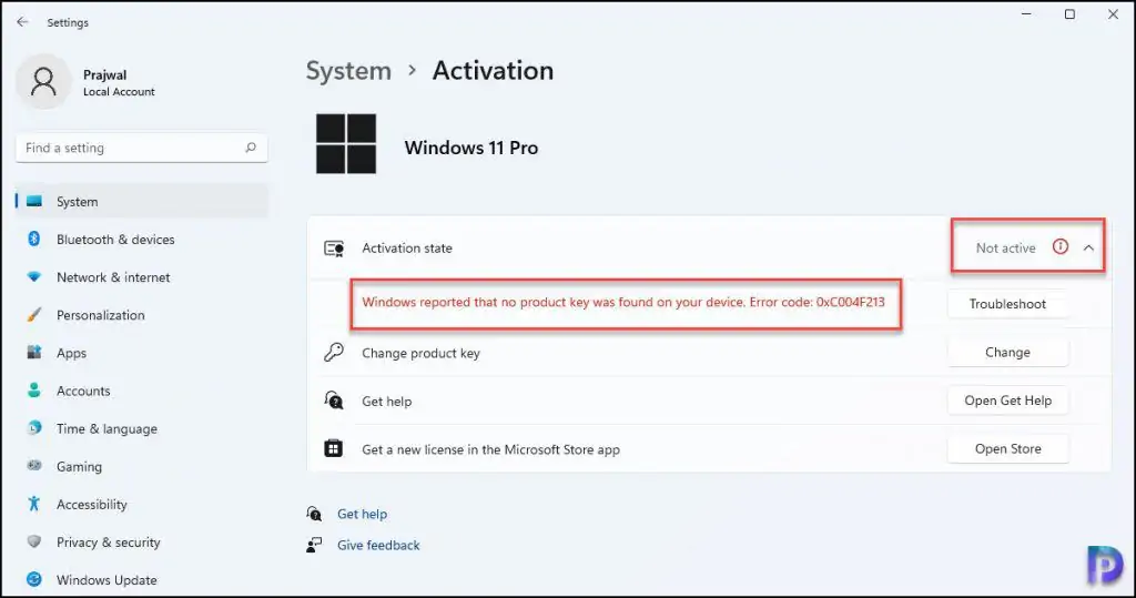 Check Activation Status of Windows 11