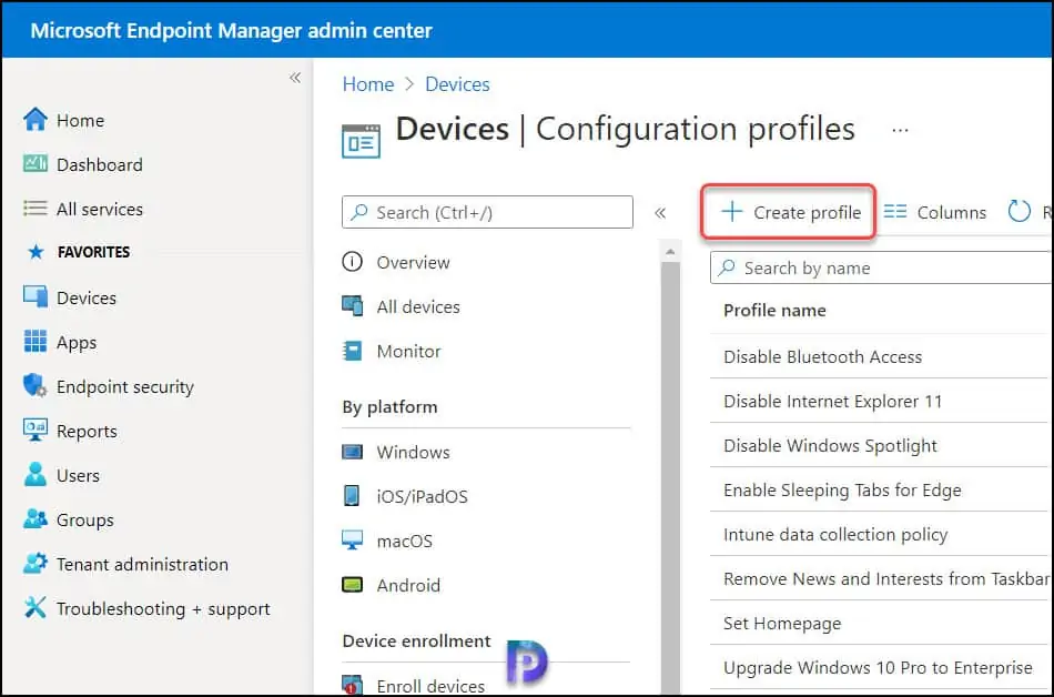 Intune Device Configuration Profile - Block Edge Extensions