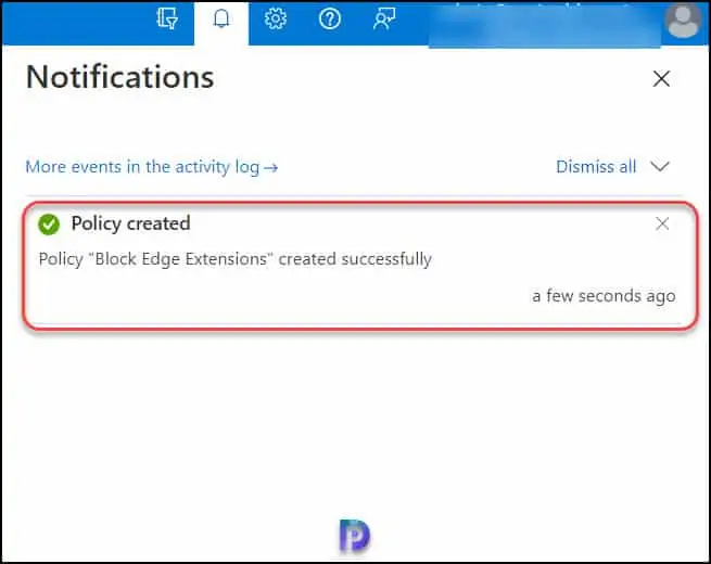 Block Edge Extensions using Intune Policy Created