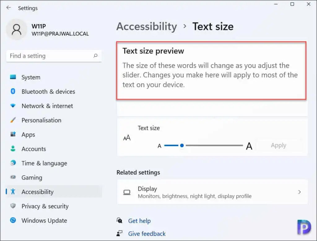 How to Change the Font Size on Windows 11