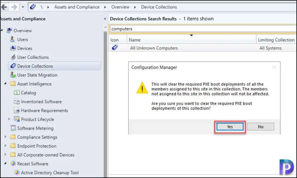 Clear Required PXE Deployments in SCCM