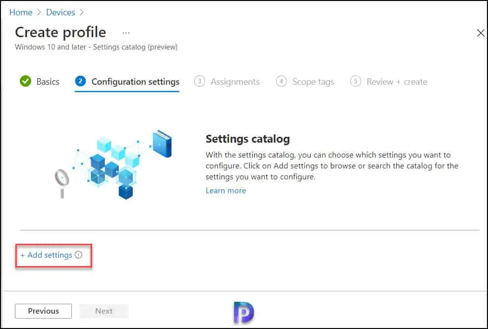 Add Settings Catalog - Configure Power Options using Intune