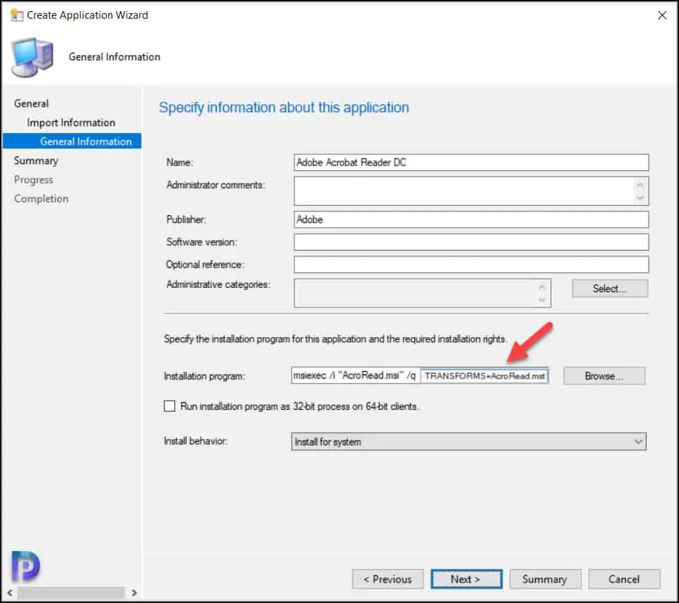 Create Adobe Acrobat Reader DC Application in SCCM