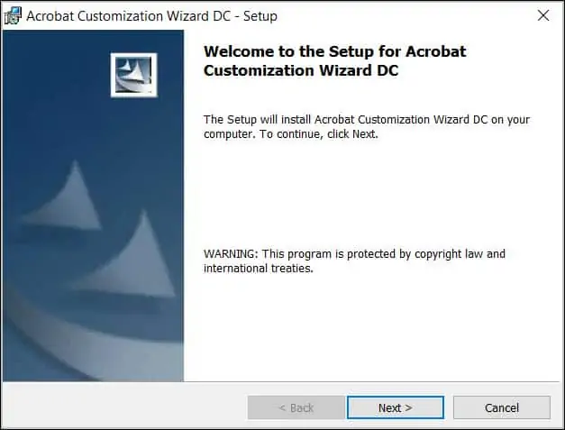 Install Acrobat Customization Wizard DC