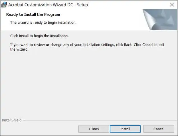 Install Acrobat Customization Wizard DC