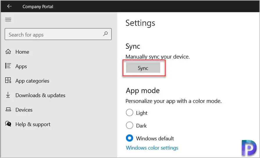 Manually Sync the Device