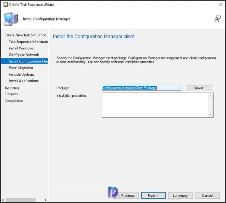 Specify Configuration Manager Client Install Properties