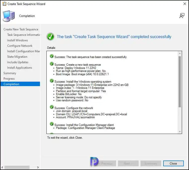 Create Windows 11 22H2 SCCM Task Sequence