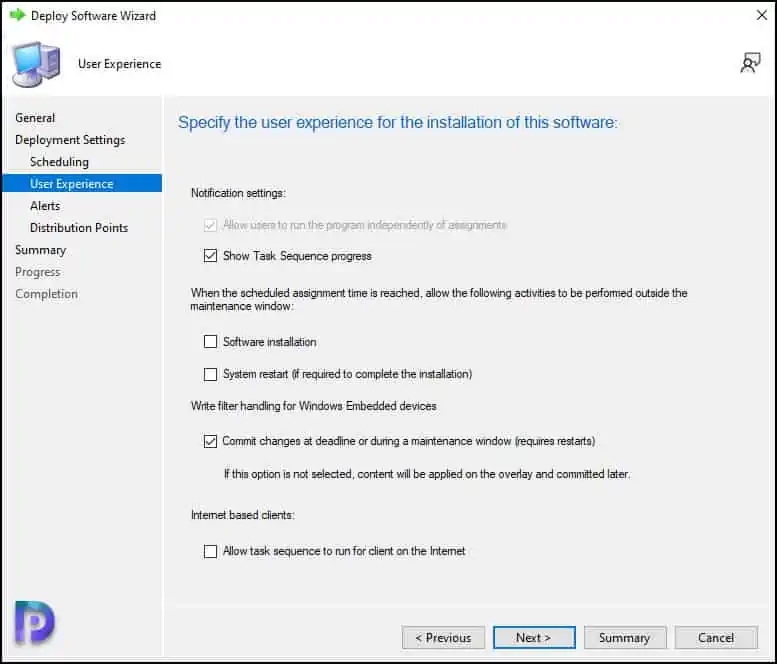 Specify User Experience Settings