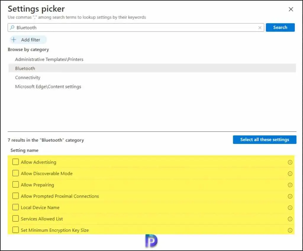 Additional Bluetooth Settings available in Intune (MEM)