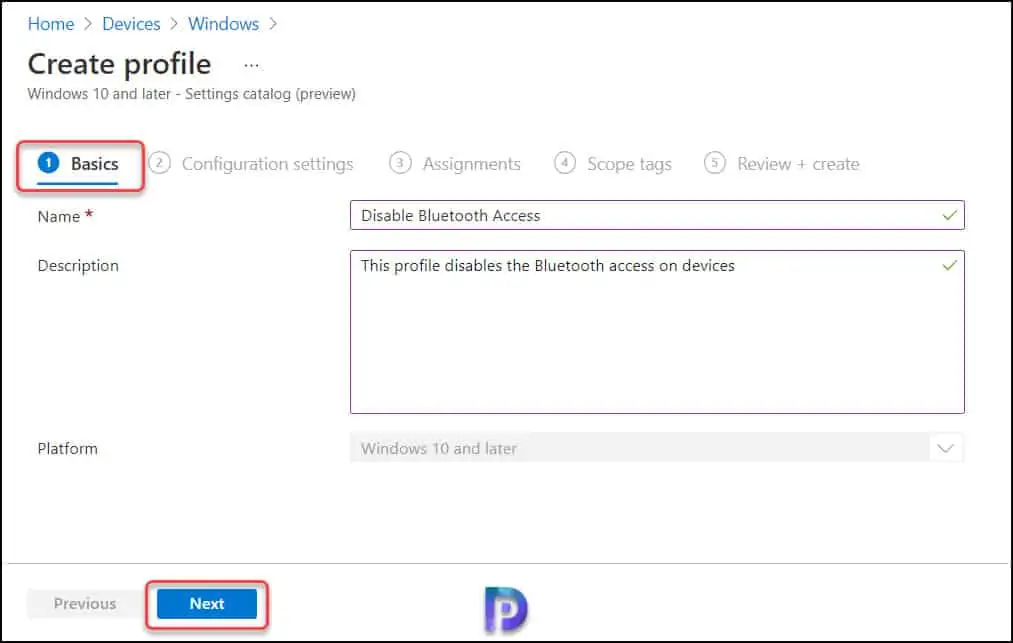 Create Intune Profile