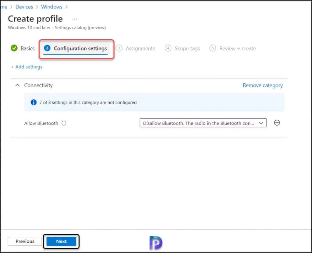 How to Disable Bluetooth using Intune