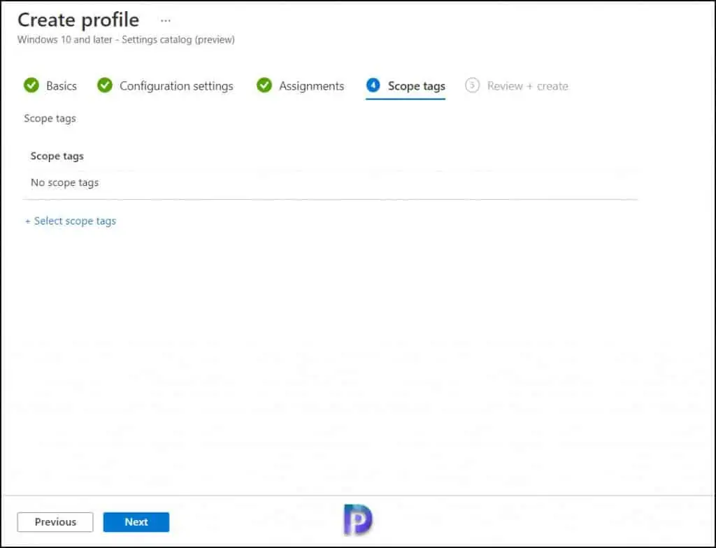 Scope Tags - Intune Configuration Profile