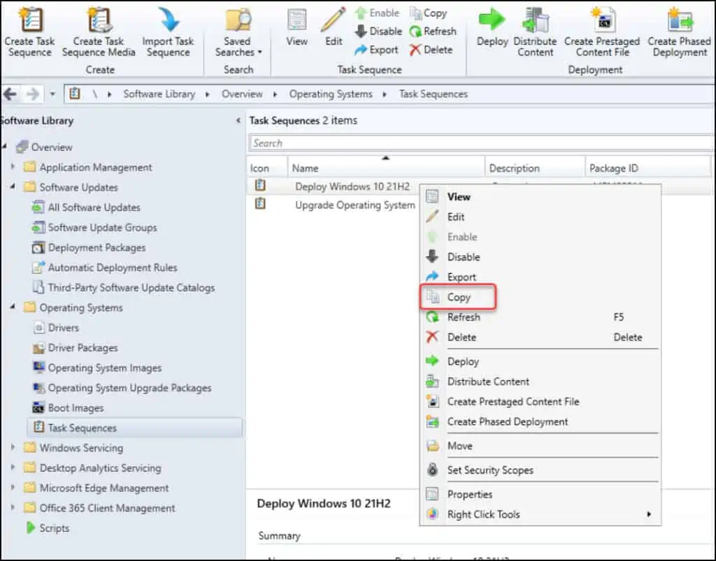 Duplicate SCCM Task Sequence