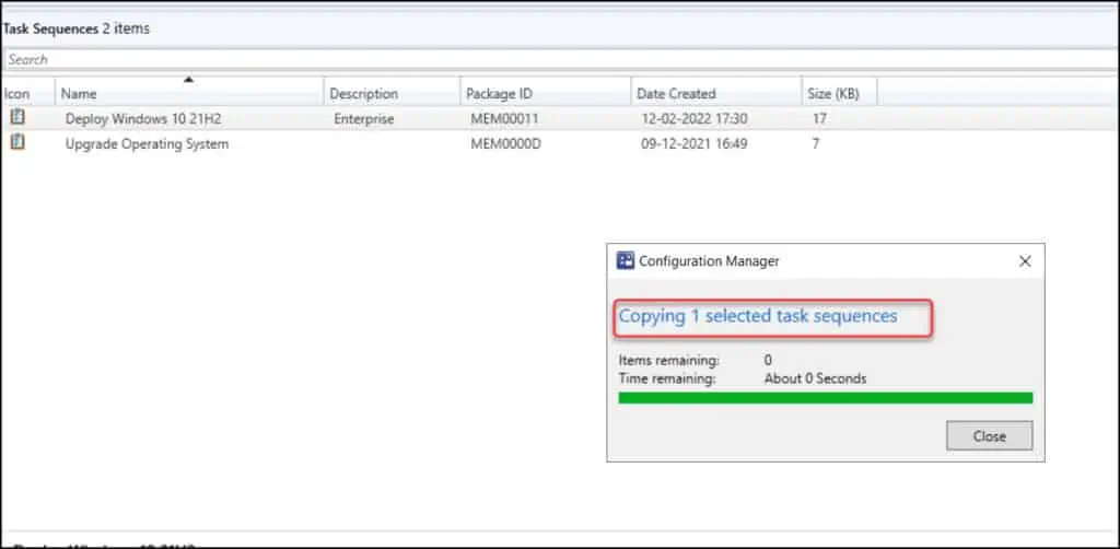 Duplicate Task Sequence in SCCM