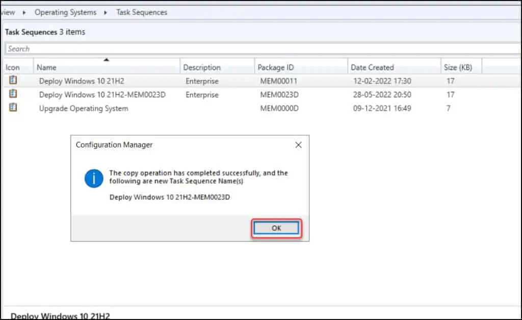 Duplicate Task Sequence