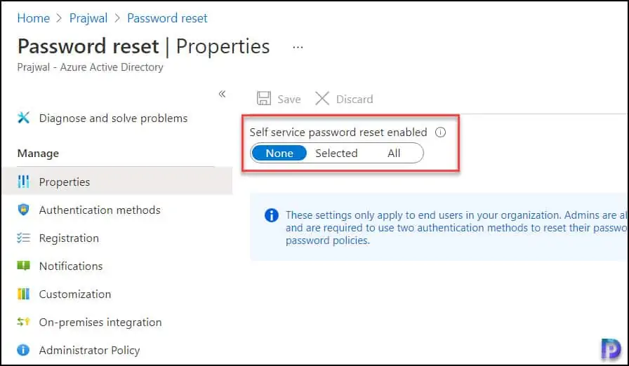 Enable Azure AD Self-Service Password Reset