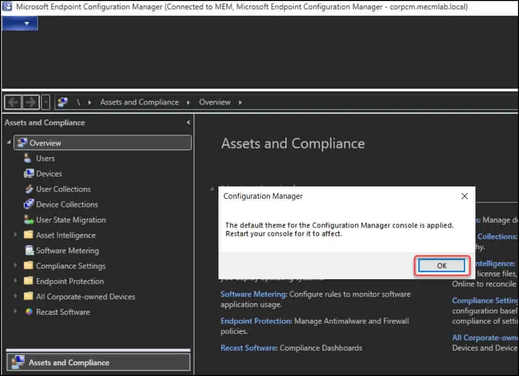 Enable Dark Theme for SCCM Console