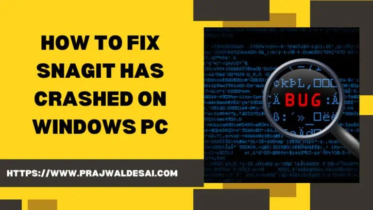 Fix: Snagit has crashed on Windows PC