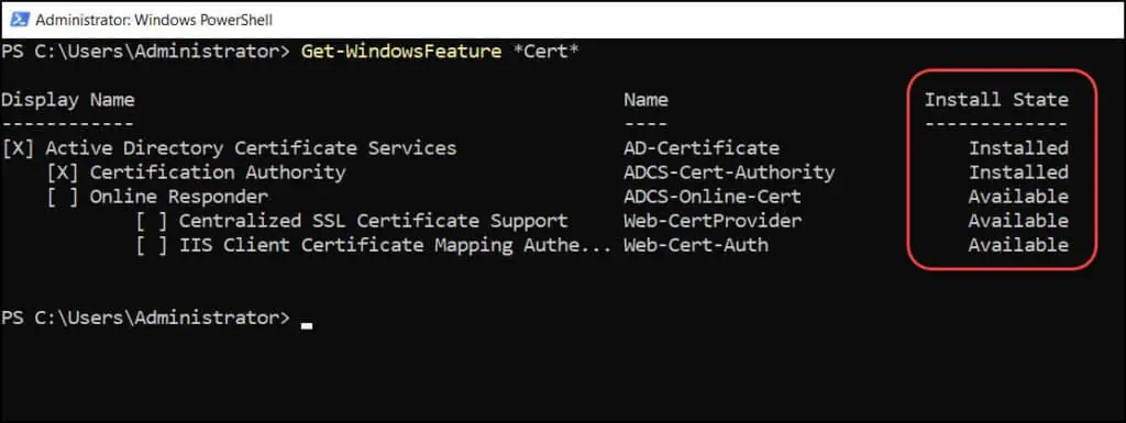 List Installed Windows Features using Name or Wildcard