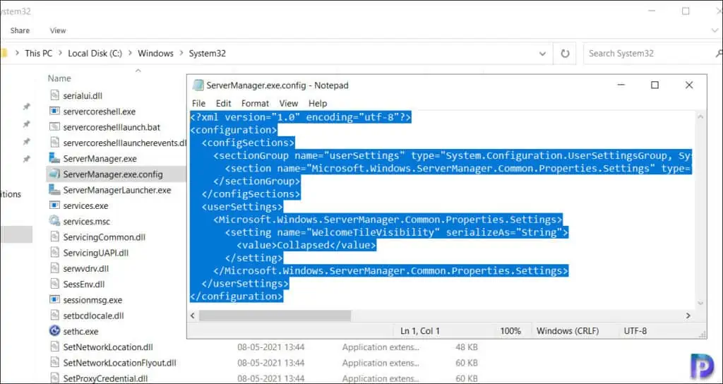 Create Server Manager Configuration File