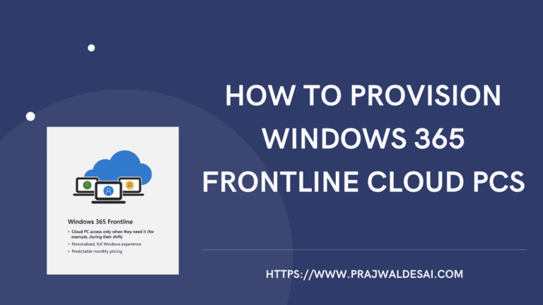 Setup Windows 365 Frontline Cloud PC Provisioning Policy