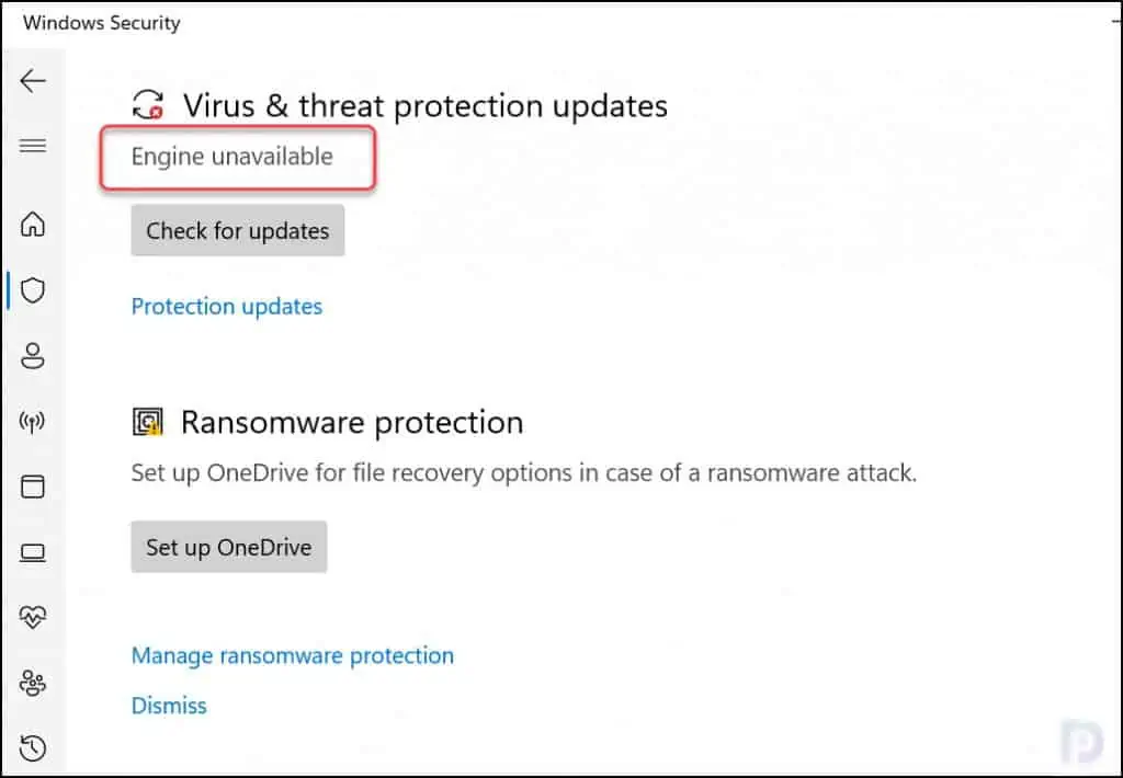 Reset Microsoft Antivirus Updates Unavailable