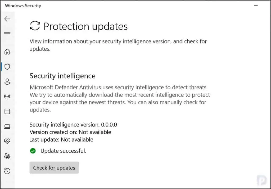 Reset Microsoft Antivirus Updates Unavailable
