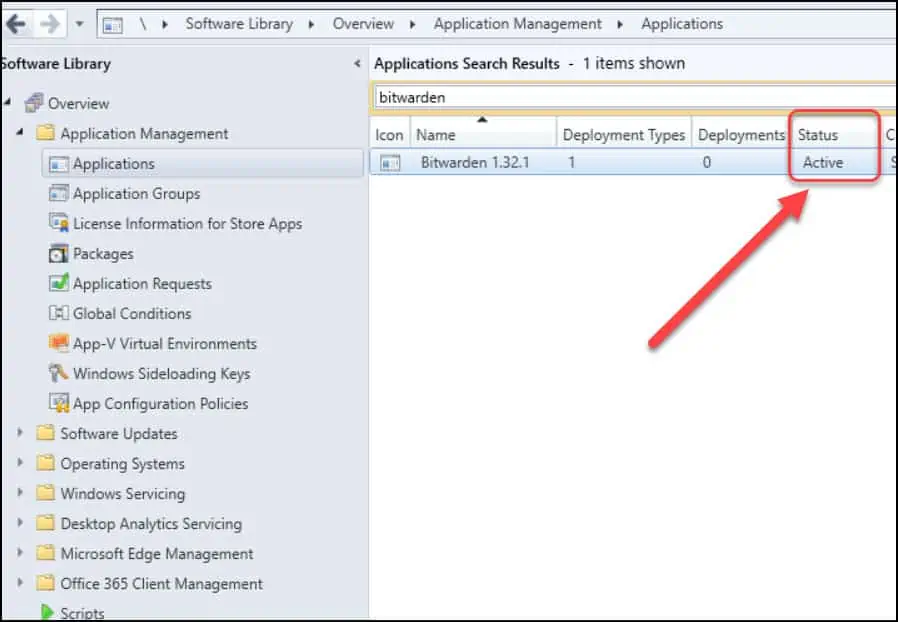 Reinstate the Application in SCCM