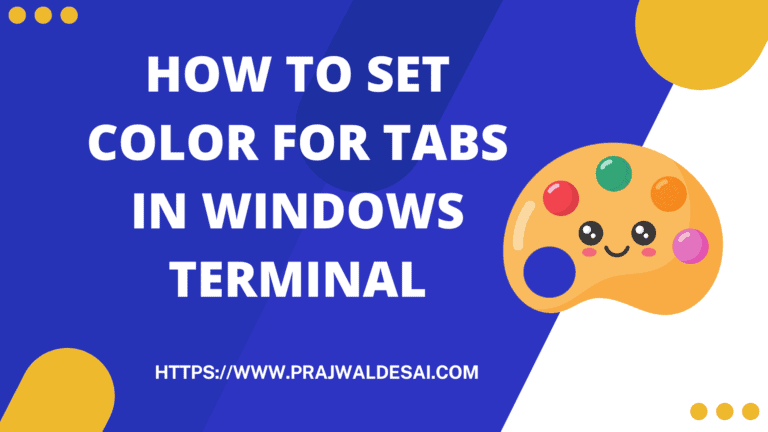 How To Set Color for Tabs in Windows Terminal