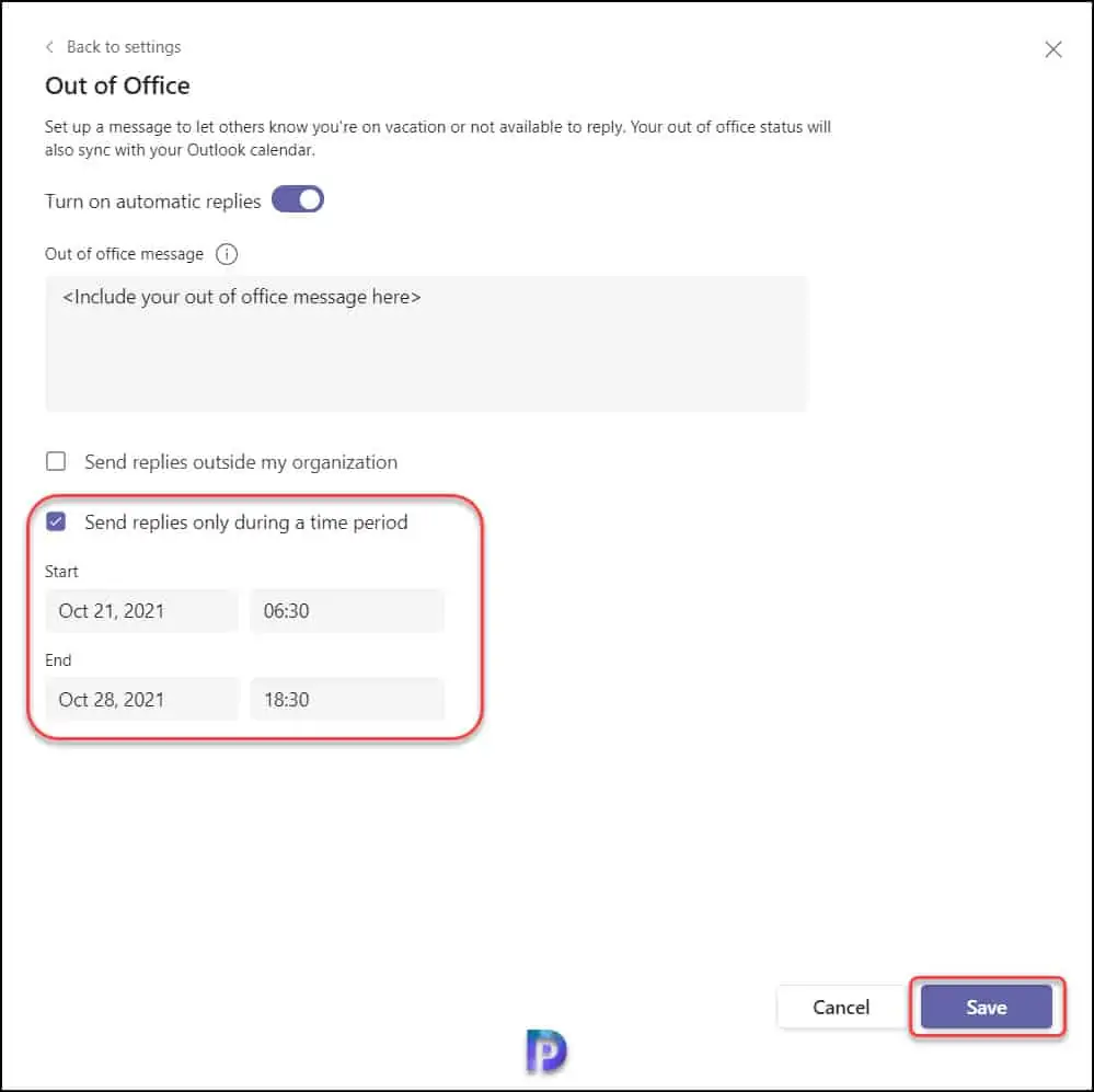 Configure Out Of Office In Microsoft Teams